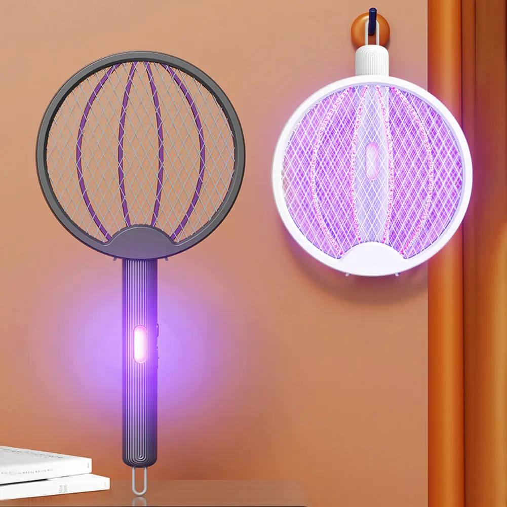 Foldable Bug Zapper Racket Rechargeable Mosquito Swatter Fly Killer and Mosquito Trap Lamp for Indoor and Outdoor