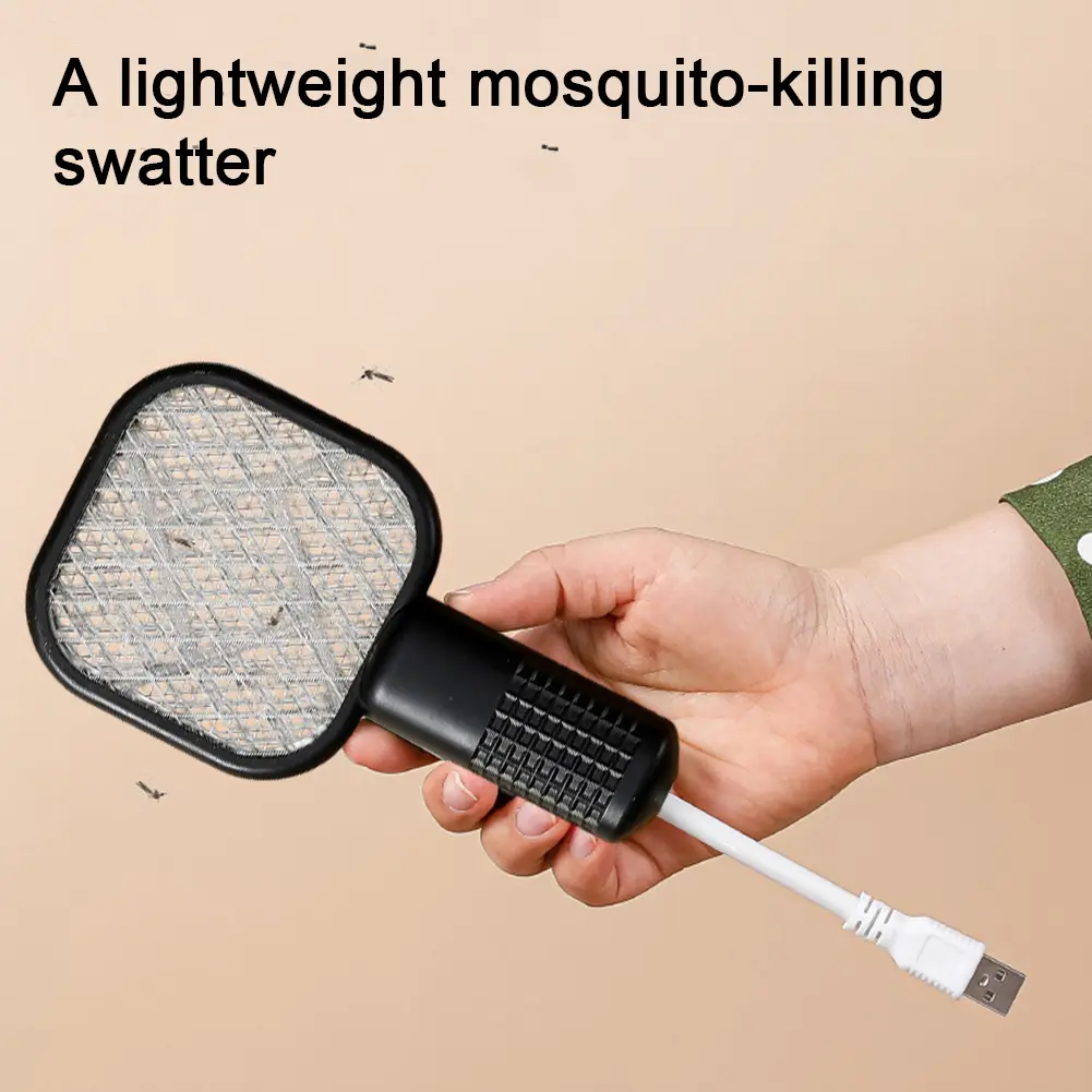 1-5PCS Electric Mosquito Swatter Mini Insect Racket 2 in 1 Electric Fly Swatter Mini Mosquitoes Trap Lamp Outdoor Fly Bug Zapper