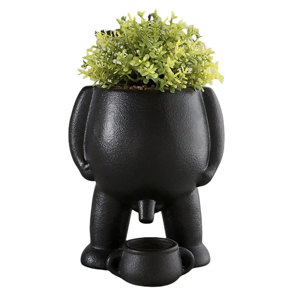 Peeing Plant Pot Resin Novelty Peeing Planter Pot with Drainage Hole Succulent Pot for Indoor Outdoor Plants Funny Home Decor