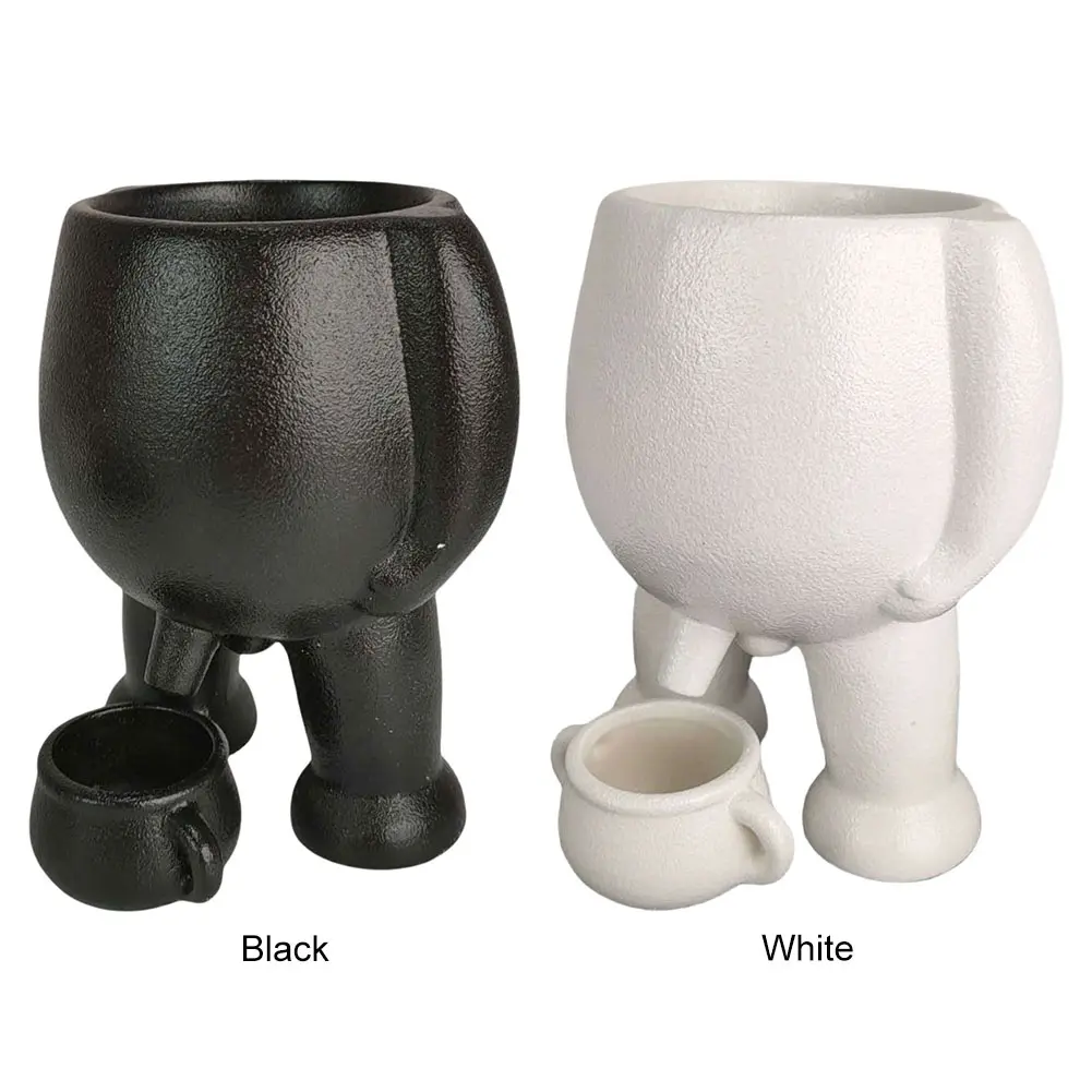 Peeing Plant Pot Resin Novelty Peeing Planter Pot with Drainage Hole Succulent Pot for Indoor Outdoor Plants Funny Home Decor