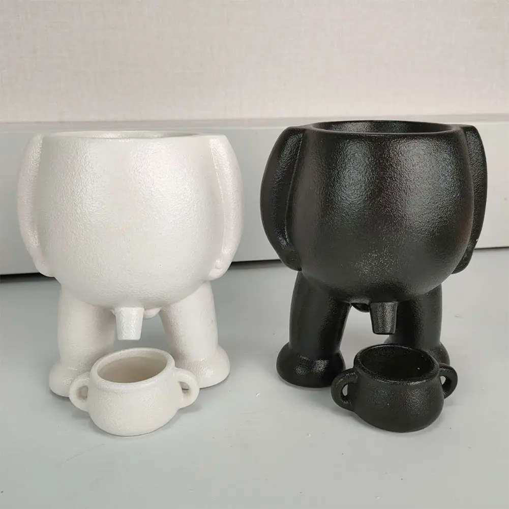 Peeing Plant Pot Resin Novelty Peeing Planter Pot with Drainage Hole Succulent Pot for Indoor Outdoor Plants Funny Home Decor