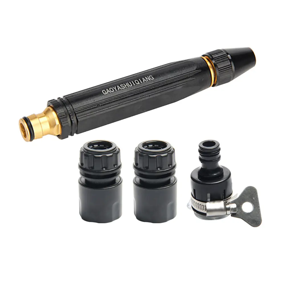 Spray Nozzle Multifunctional High Pressure Sprinkler Connector Metal No Water Leakage Removable for Cleaning Car Garden Watering