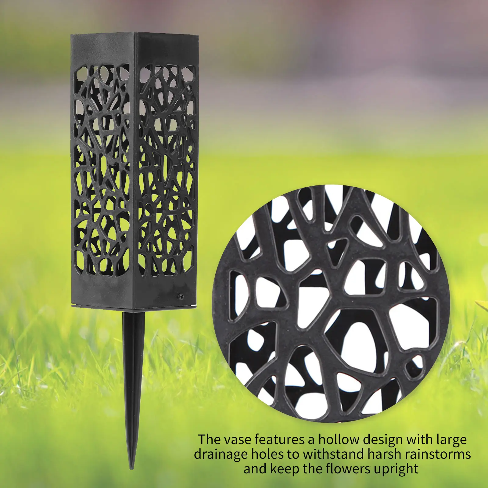 4-20PCS Grave Vase Plastic Stake In Ground Cemetery Grave Fluted Flower Vases Holder with Drainage Hole for Gravestone Decor