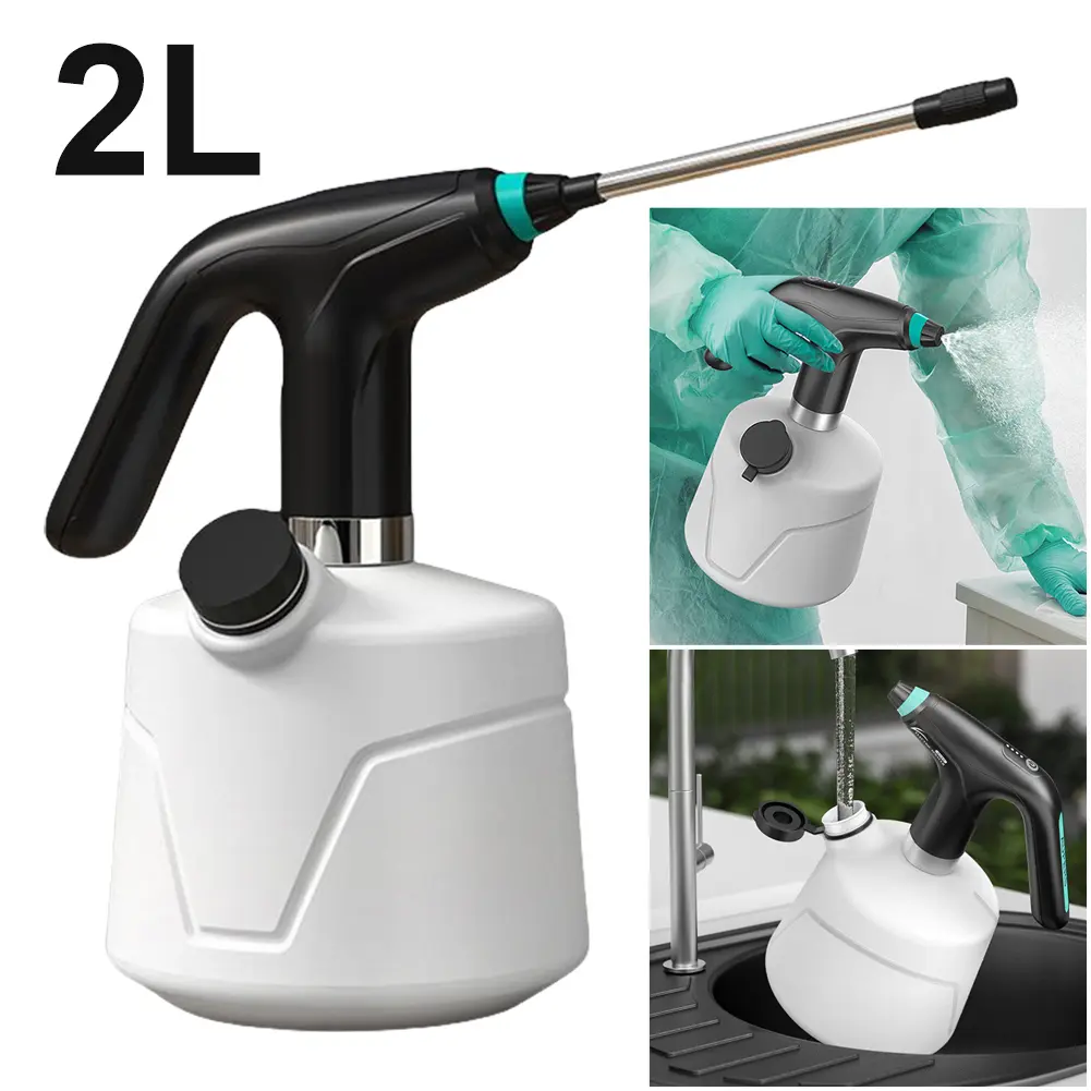 2L/0.5Gal Electric Watering Sprinkler Spray with Adjustable Spout Portable Automatic Mister Sprayer Garden Mist Spray Can Bottle