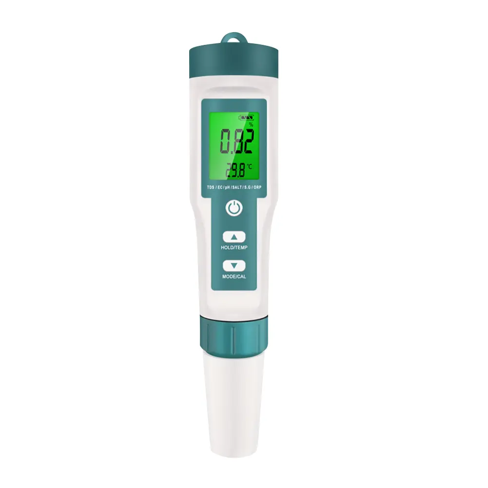 7 in 1 Digital Water Quality Tester Pen TDS/EC/ORP Temperature PH Meter PH TDS EC ORP Salinity SG TEMP Meter Pen with Backlight