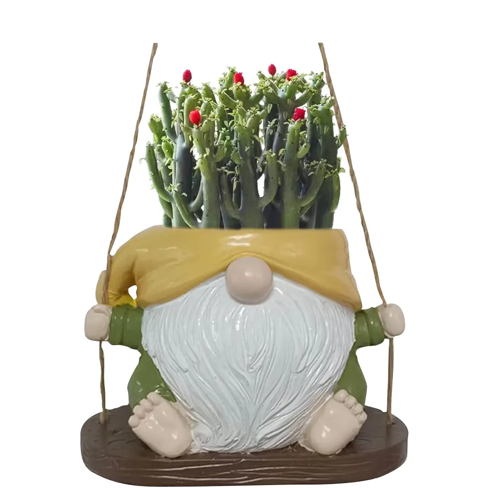 Hanging Planter Pot Resin Hanging Dwarf Planter Creative Dwarf Flower Container for Indoor Outdoor Plant