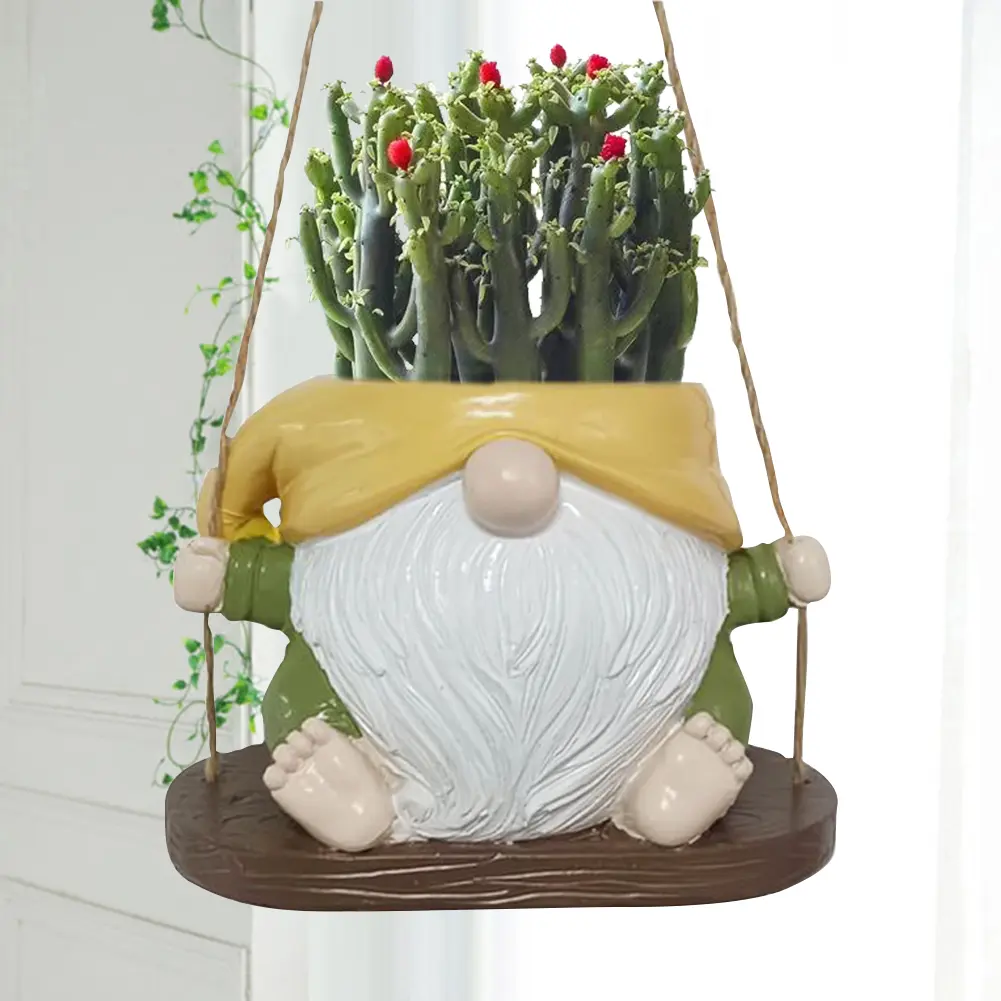 Hanging Planter Pot Resin Hanging Dwarf Planter Creative Dwarf Flower Container for Indoor Outdoor Plant