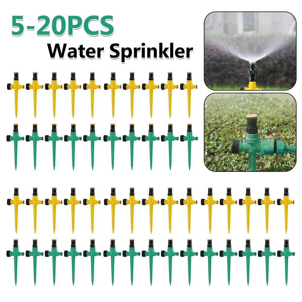 5-20PCS Garden Sprinkler 360° Rotation Irrigation Watering System Automatic Agriculture Lawn Farm Greenhouse Plant Water Sprinkl