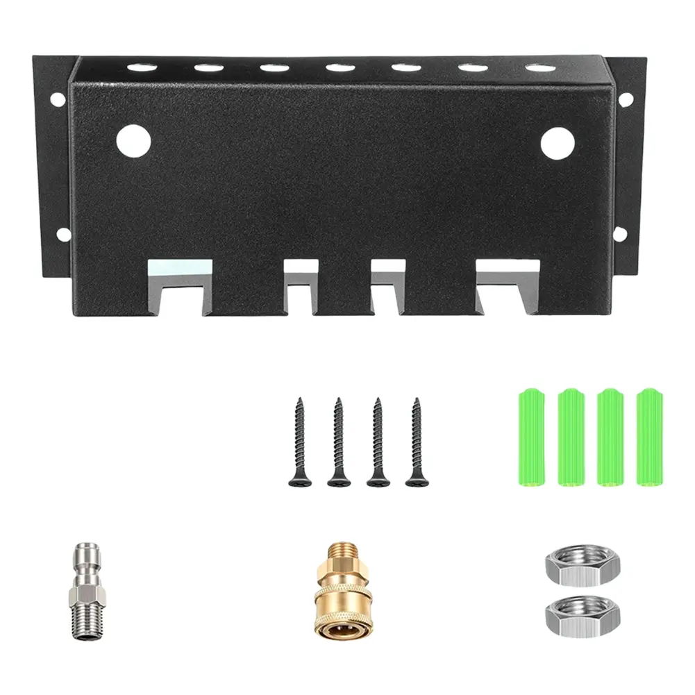 Pressure Washer Gun Holder Fit 1/4 Quick Connector Snow Foam Lance Holder Nozzle Tip and Wand Extension Storage Rack