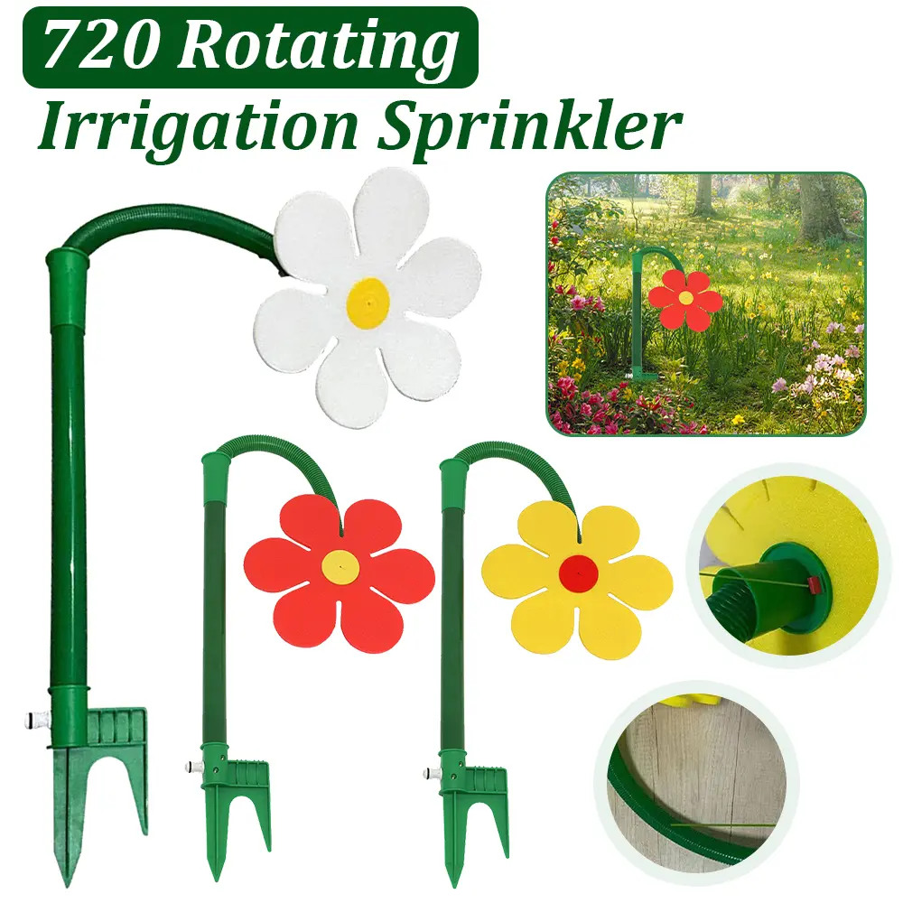 Watering Sprinkler Flower Shape Dancing Daisy Sprinklers 1/2PC 720 Rotating Water Spray Tool for Yard Lawn Watering Garden Decor