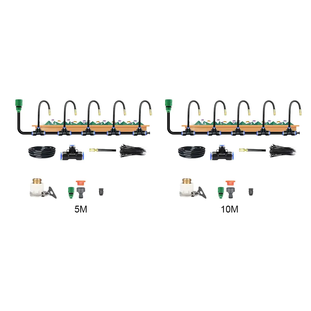 5M/10M Atomization Sprinkler with 20cm Rotating Copper Nozzle Automatic Watering Kit Automatic Misting Watering Kit for Garden