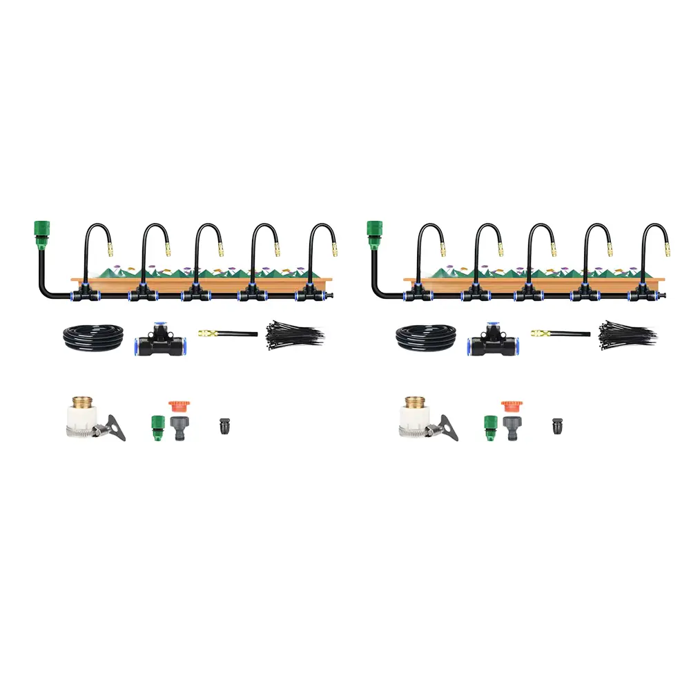 5M/10M Atomization Sprinkler with 20cm Rotating Copper Nozzle Automatic Watering Kit Automatic Misting Watering Kit for Garden