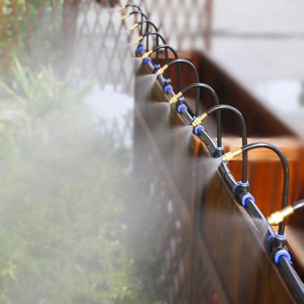 5M/10M Atomization Sprinkler with 20cm Rotating Copper Nozzle Automatic Watering Kit Automatic Misting Watering Kit for Garden