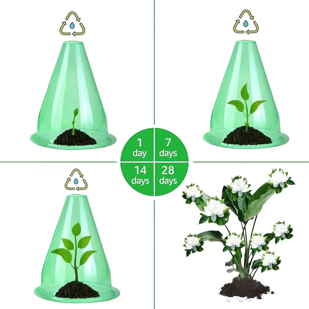 Garden Cloches for Plants Reusable Plastic Small Plant Protector Greenhouse Plant Cover for Protection Against Sun Frost Snails