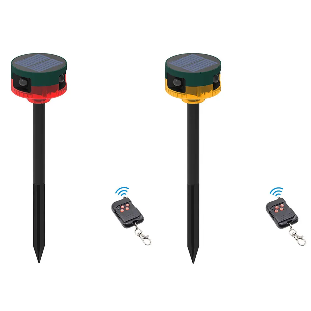 Solar Wild Animal Repeller 360-degree Induction Alarm 1200mAh Pigeon Bird Repellent Recordable IP55 for Wild Boar Rabbit Deer