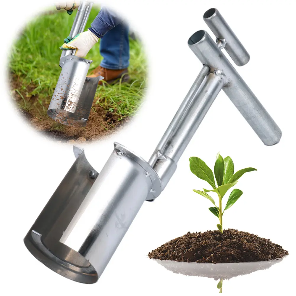 Hand Held Open End Seedling Transplanter Multi-functional Seeding Bulb Planter Tool Portable For Agricultural Use Gardening Tool