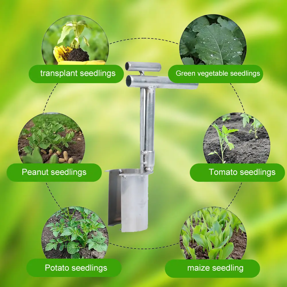 Hand Held Open End Seedling Transplanter Multi-functional Seeding Bulb Planter Tool Portable For Agricultural Use Gardening Tool
