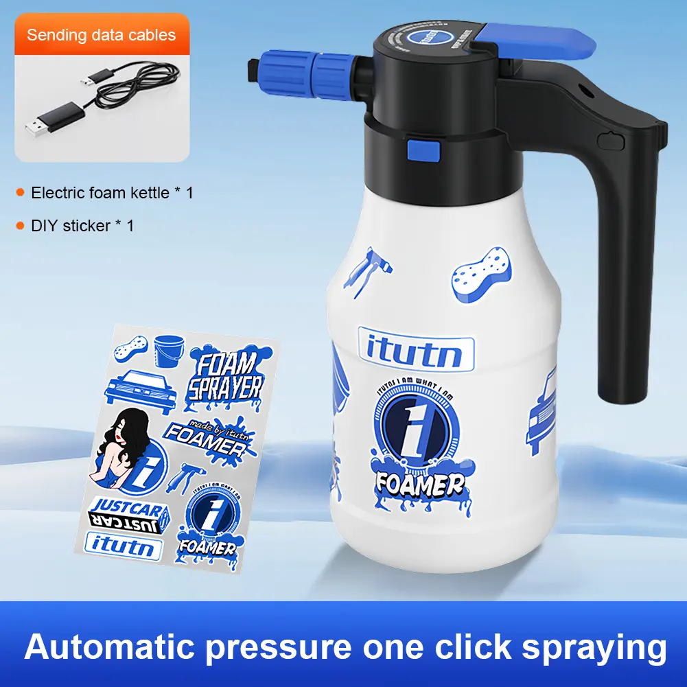 1.5L Electric Foam Sprayer USB Rechargeable Car Washing Foam Sprayer Can Foaming Pump Watering Can Car Home Cleaning Tools