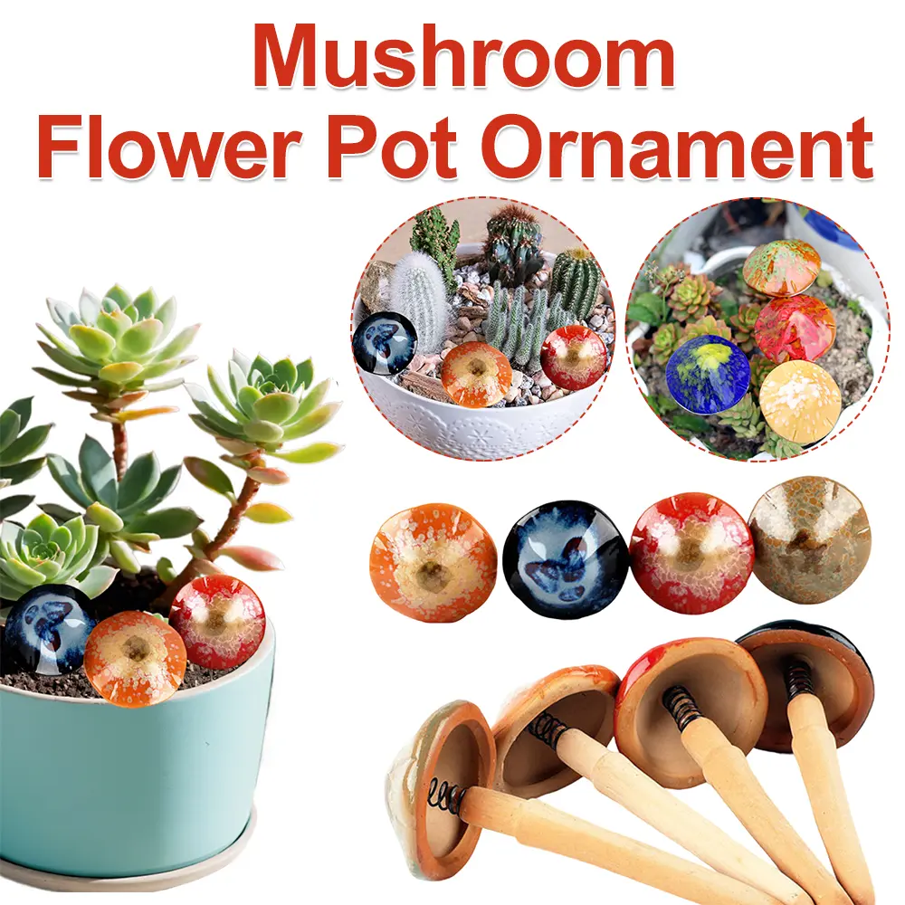 Ceramic Planter Ornaments Decorative Mushroom Planter Pot Decors Waterproof Mushroom Flower Pot Ornaments for Microlandscape