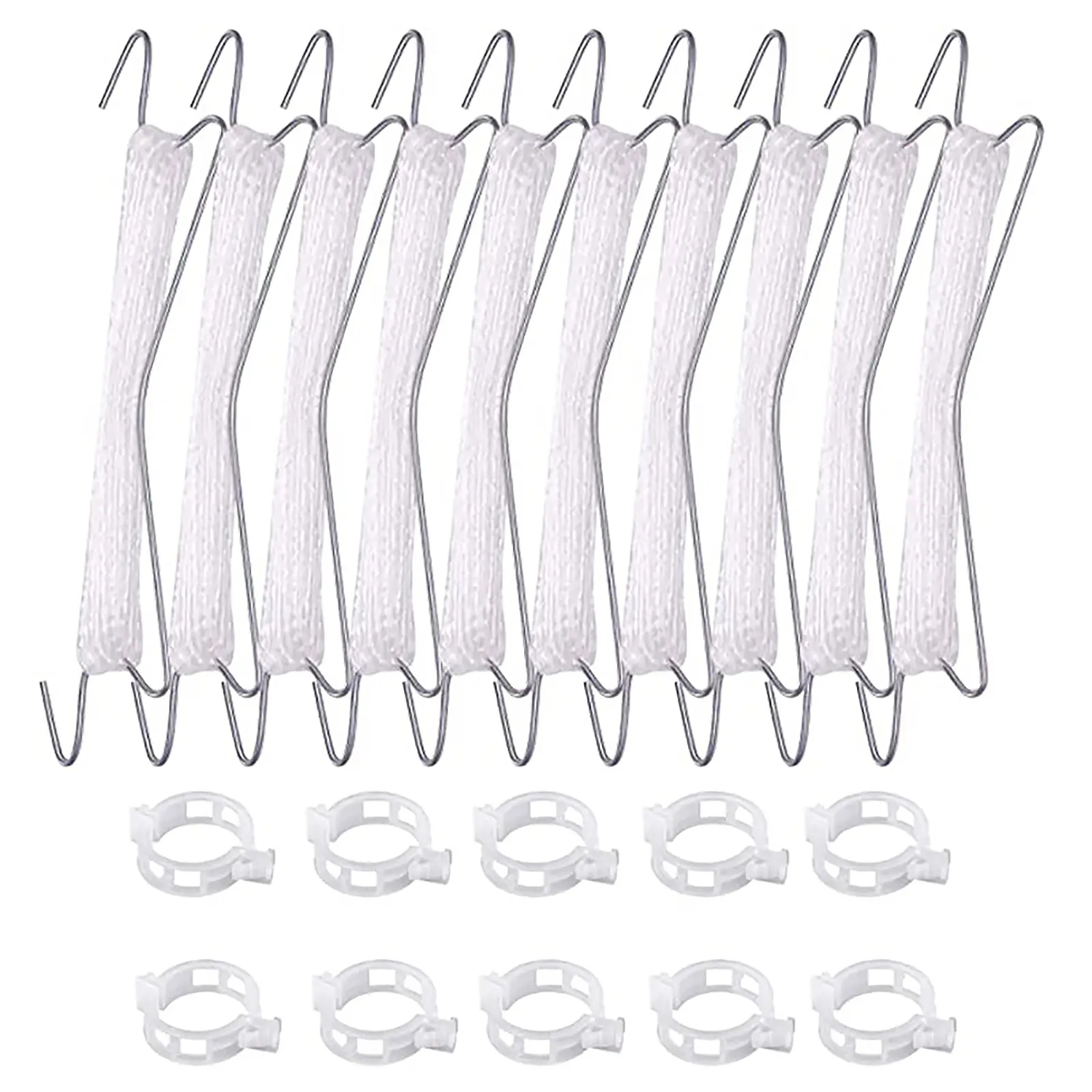 20Pcs Plants Hooks & Clips Tomato J Hooks Clips Set with 10M Rope Tomatoes Growing Hooks Clips for Tomato Grape Pepper