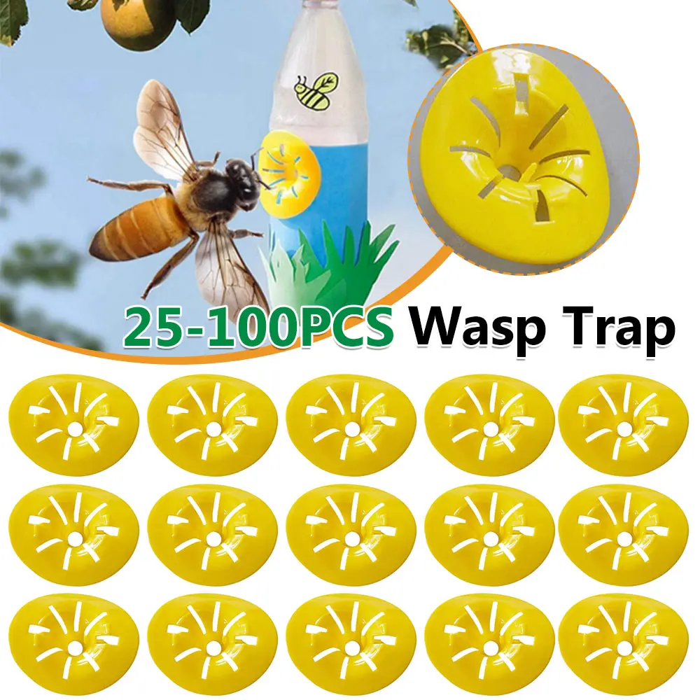 25-100PCS Reusable Wasp Trap Insect Funnel Killer Flower Bee Hornet Catcher Plastic Bottle Wasp Traps Garden Pest Control Tools