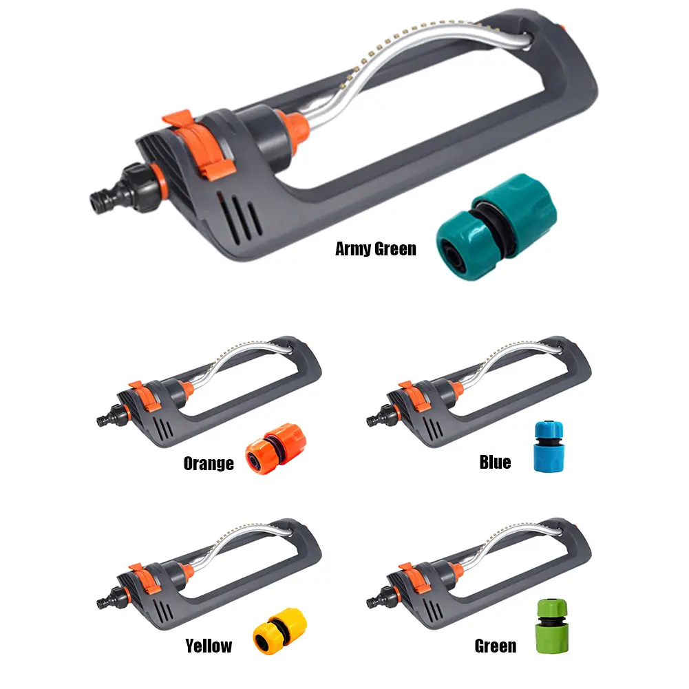Oscillating Garden Sprinkler 4 Modes Water Sprayer 19 Hole Nozzles with 1/2in Connector for Large Area Coverage Yard Garden Lawn