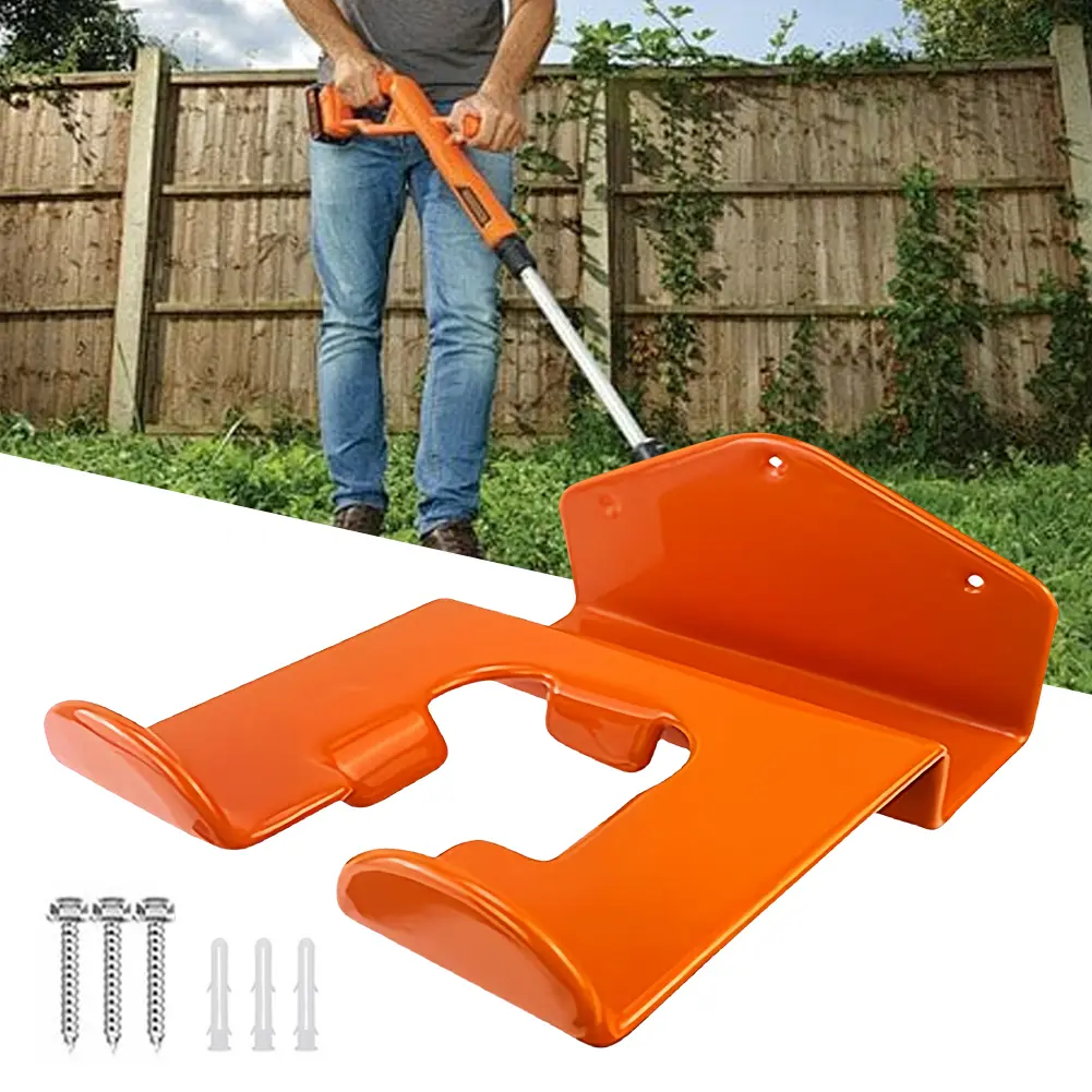 Garage Organizer Trimmer Rack Wall Mounted Grass Trimmer Storage Hooks Heavy-Duty Hedge Weed Whackers Holder Garden Storage Tool