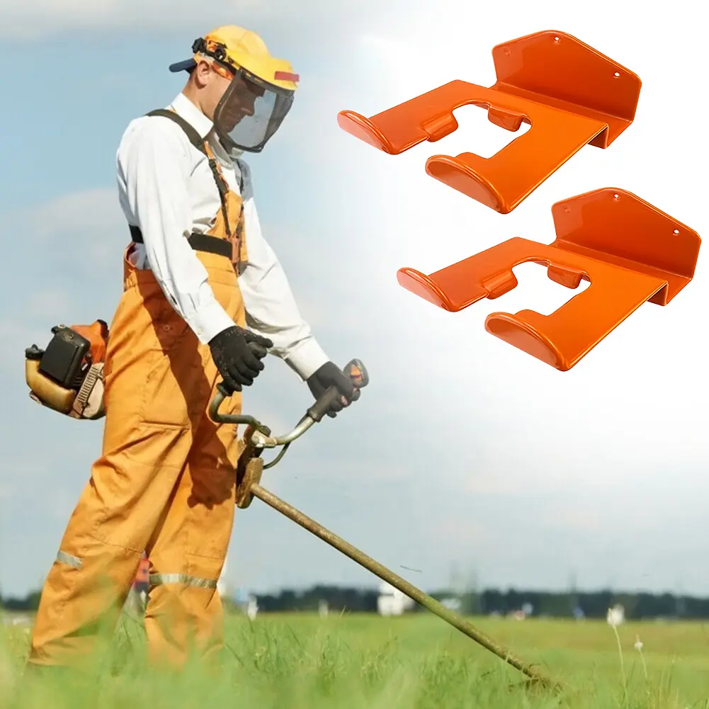 Garage Organizer Trimmer Rack Wall Mounted Grass Trimmer Storage Hooks Heavy-Duty Hedge Weed Whackers Holder Garden Storage Tool