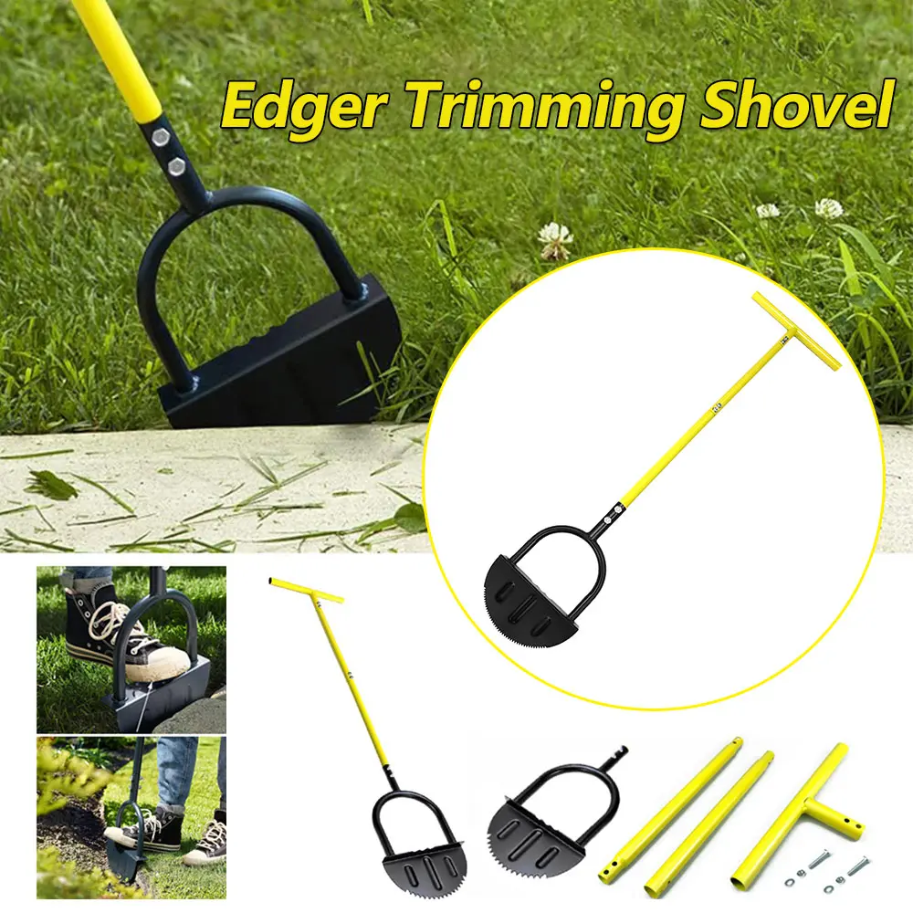 Manual Trimming Shovel Serrated Grass Saw Cutter With T-Grip Half Moon Manual Lawn Edger Reinforcedfor for Home Garden Supplies