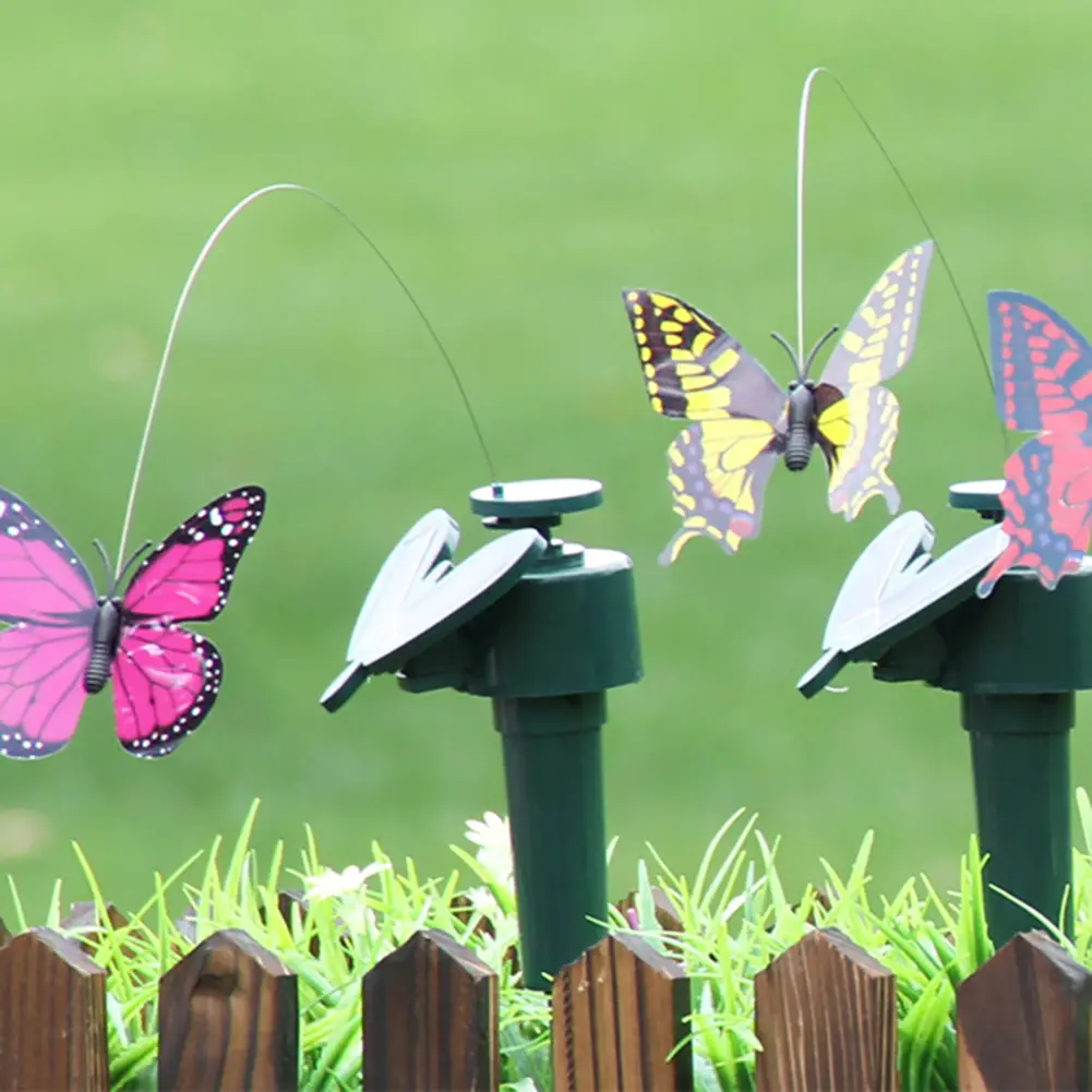2-5PCS Solar Powered Flying Humming Bird Dancing Fluttering Butterflies Ornaments Waterproof Garden Yard Home Farmland Ornament