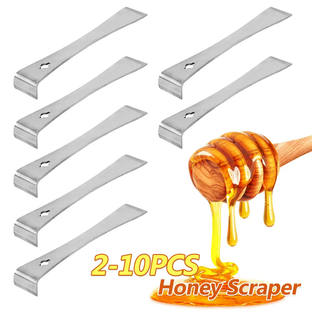 2-10PCS Stainless Steel Honey Scraping Knife Beekeepers Extracting Scraper Beekeeping HookHive Tool for Beekeeping Accessories
