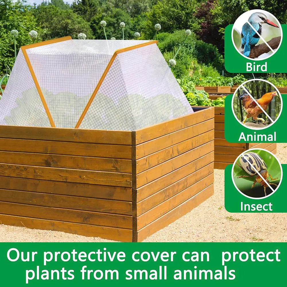 Foldable Greenhouse Cover Insect-Proof Vegetable Rows Plant Protector Windproof Plants Protection Cover for Fruits Vegetables