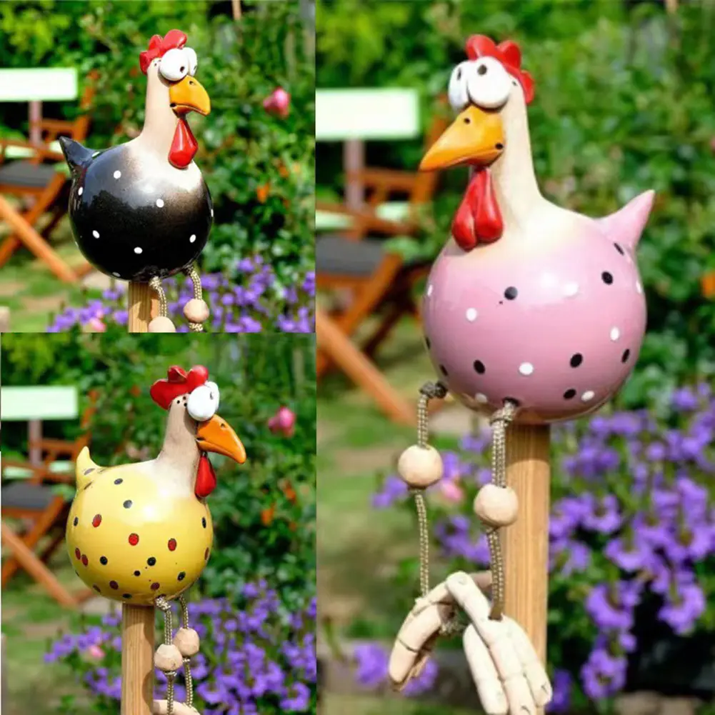 Big-eyed Chicken Exquisite Statue Garden Supplies Long Feet Beautiful Statue Craft Handicraft Waterproof for Outdoor Indoor Yard