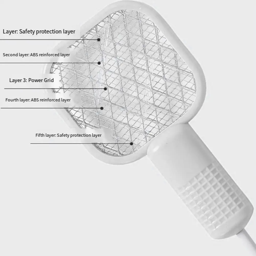 USB Electric Fly Swatter 2 in 1 Mosquito Swatter Mosquitoes Trap Lamp for Home Indoor Outdoor