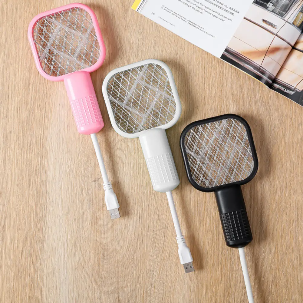 USB Electric Fly Swatter 2 in 1 Mosquito Swatter Mosquitoes Trap Lamp for Home Indoor Outdoor