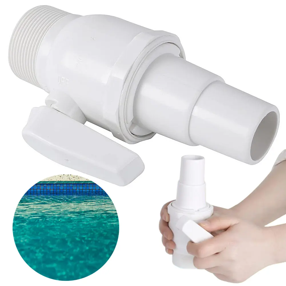 2-Way Ball Valve Pool Pump Valve Maximum 50 PSI Pressure Rating Water Flow Regulation Pool Valve for Home Backyard Plunge