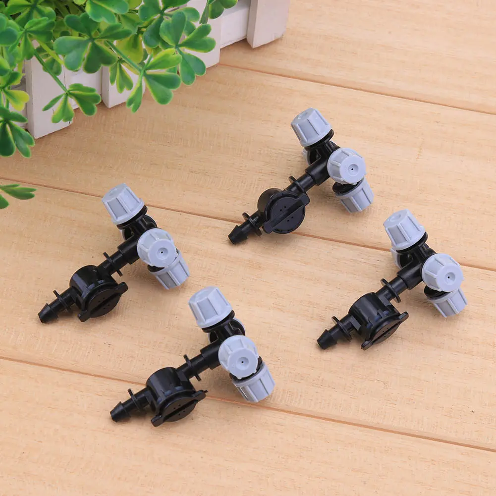 20-100PCS 4Hole Micro Mist Sprinkler Four Outlets Atomizing Misting Sprayer Easy Installation for Outdoor Misting Cooling System