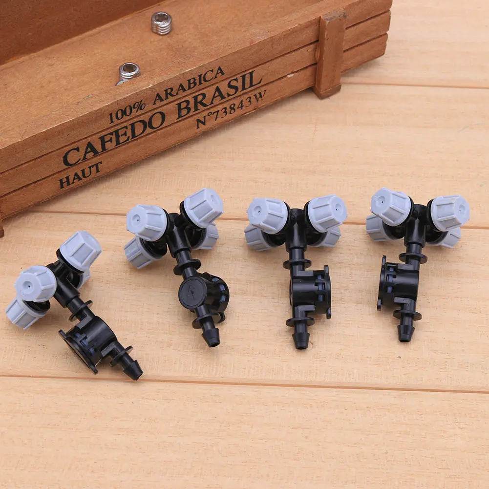 20-100PCS 4Hole Micro Mist Sprinkler Four Outlets Atomizing Misting Sprayer Easy Installation for Outdoor Misting Cooling System
