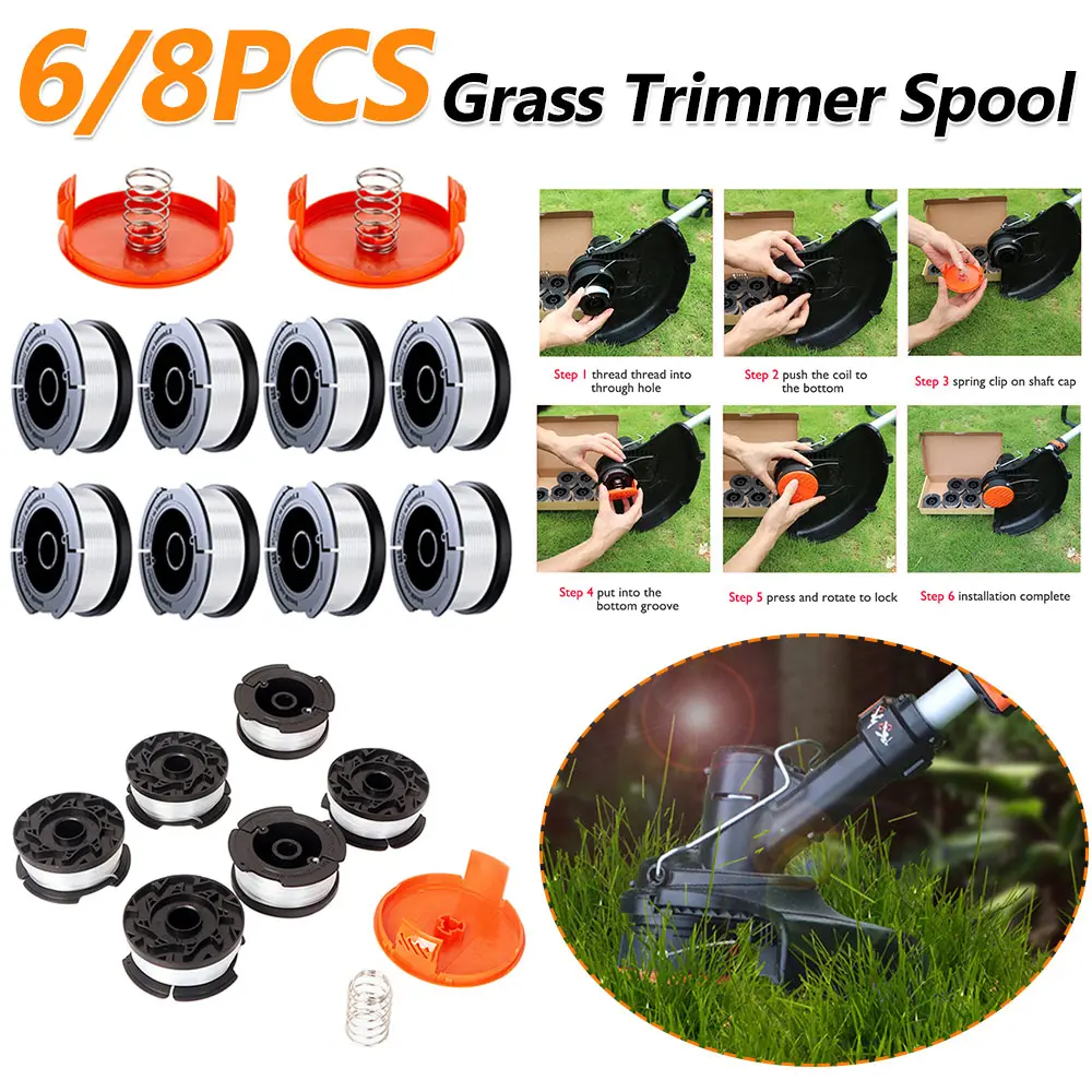 Replacement Grass Trimmer Spool Scap Cover for Black Decker Line String Spring Trimmer Weed Eater Refills 9.14m 0.065”AF-100-3ZP