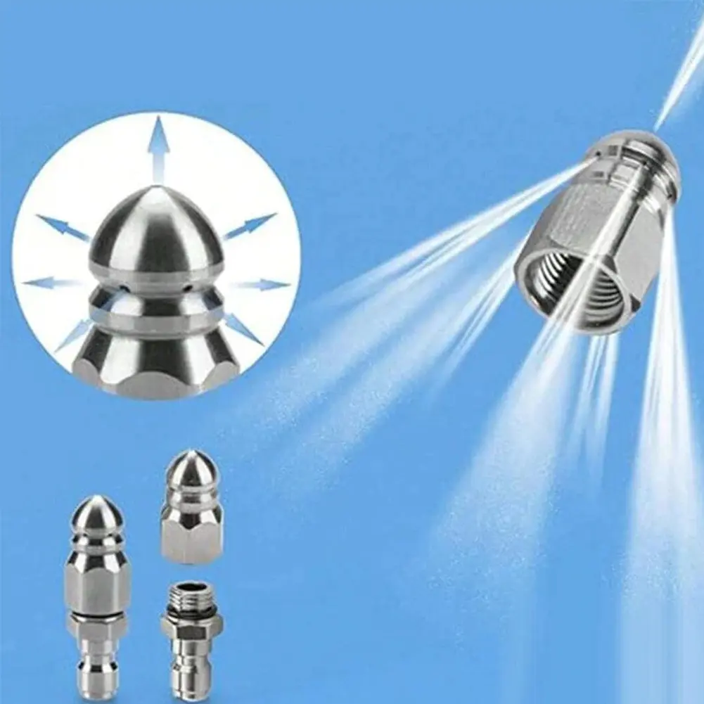 2 PCS Pressure Washer Sewer Jetter Nozzle 1/4inch Pressure Drain Jet Hose Nozzle Sewer Jetting Nozzle for Heavy Dirty