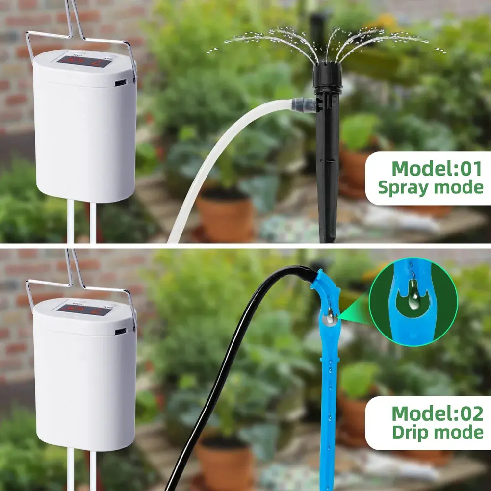 Flowers Plants Home Sprinkler Home Sprinkler Drip Irrigation Device 2/8/16 Heads Pump Indoor Plant Watering Device Garden Tool