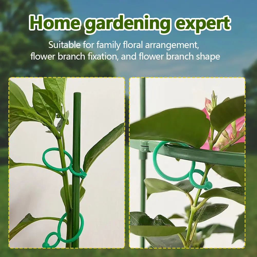 800-2000PCS Garden Vine Strapping Clips Plant Bundled Buckle Ring Holder Tomato Garden Plant Stand Tool Gardening Supports Tools