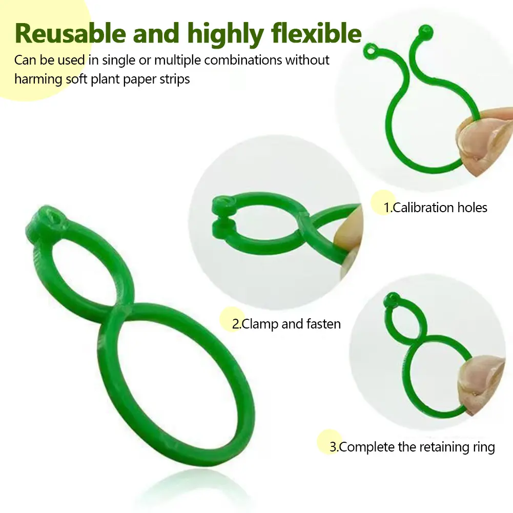 800-2000PCS Garden Vine Strapping Clips Plant Bundled Buckle Ring Holder Tomato Garden Plant Stand Tool Gardening Supports Tools