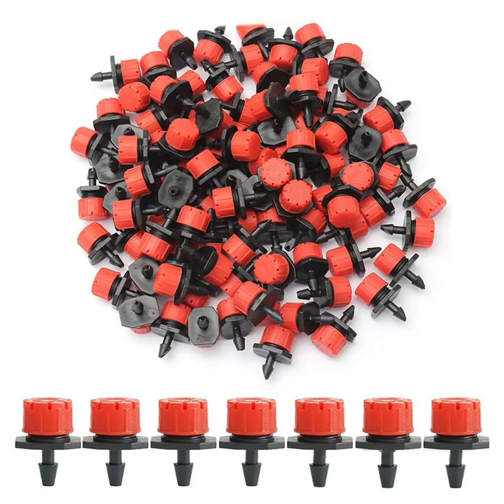 200Pcs 8 Hole Flow Dripper Adjustable Garden Micro Drip Irrigation System 360 Degree Drip Emitters for Garden Watering System