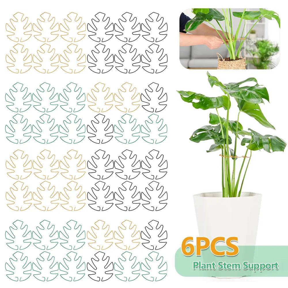 6PCS Turtle Backed Bamboo Plant Support Frame Horticultural Support Frame Flower Pot Monstera Plant Support Frame Decoration