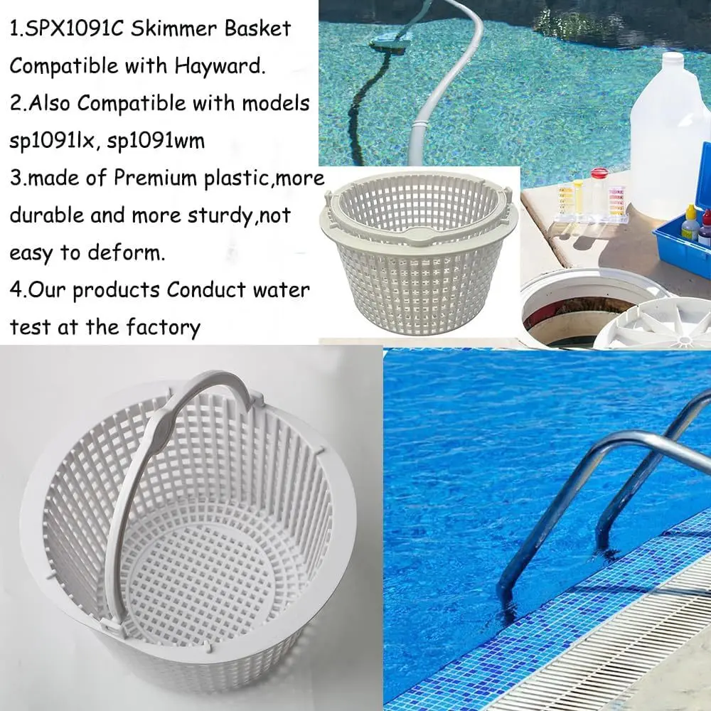 1-5PCS for Hayward SP1091LX SP1091WM SPX1091C Basket Above Ground Pool Skimmer Basket with Handle Pool Cleaning Tool Accessories