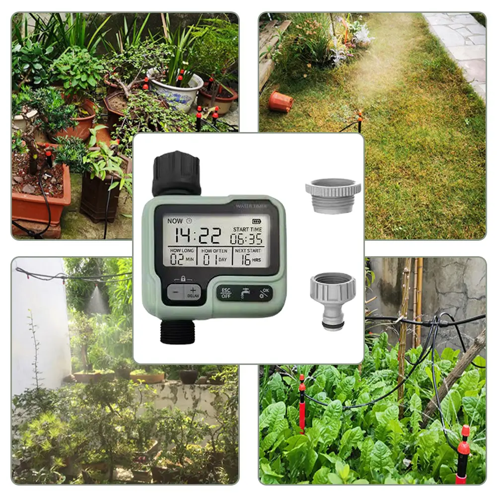 Digital Irrigation Controller LCD Screen Lawn Timed Irrigation Controllers Programmable Rainproof Battery Powered Garden Tools