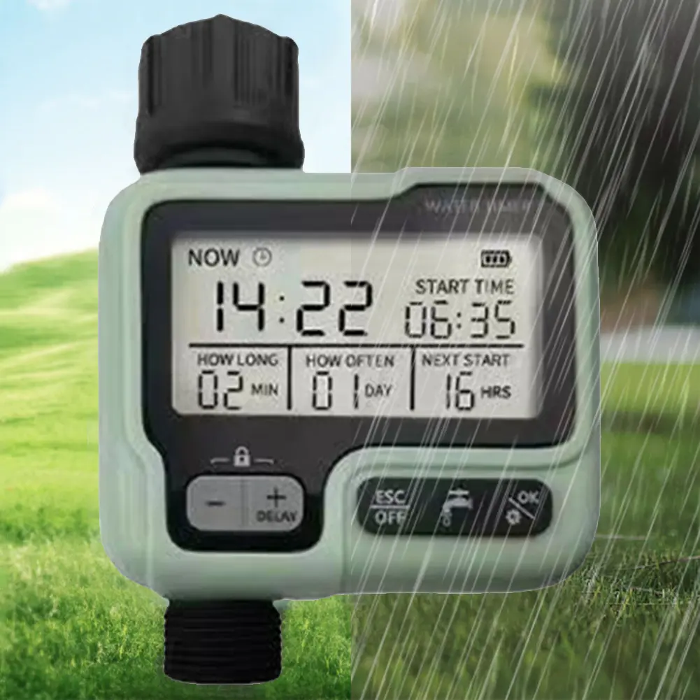 Digital Irrigation Controller LCD Screen Lawn Timed Irrigation Controllers Programmable Rainproof Battery Powered Garden Tools