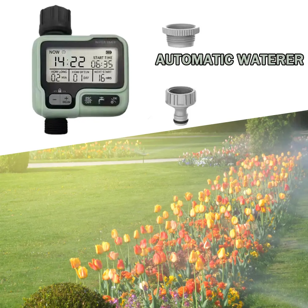 Digital Irrigation Controller LCD Screen Lawn Timed Irrigation Controllers Programmable Rainproof Battery Powered Garden Tools