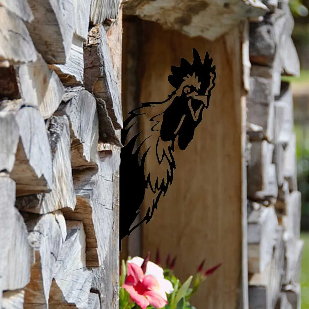 Metal Animal Decorations Wear Resist Yard Art Decorative Stake Rust Proof Animal Tree Steel Decorations for Indoor Potted Plants
